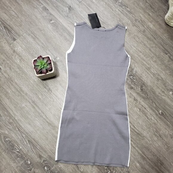 Zara Basic Colour Block Sweater Knit Bodycon Dress - Picture 2 of 7